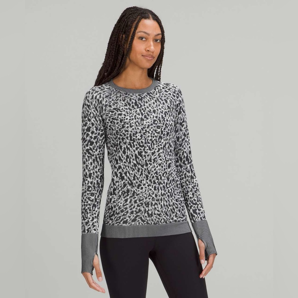 Lululemon Rest Less Pullover Black Alpine White Size 4 NWT